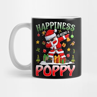 Happiness Is Being A Poppy Santa Christmas Mug